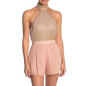 SHOW ME YOUR MUMU Alessandra Metallic Halter Top
